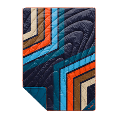 Original Puffy Blanket - Midnight Retro Stripes