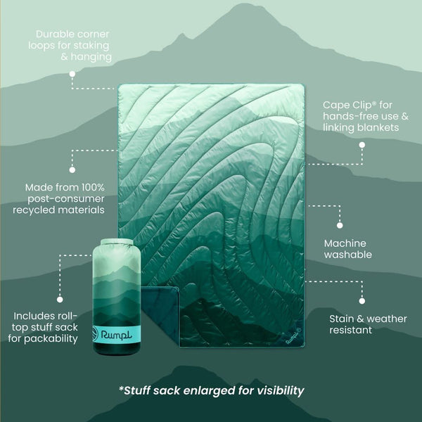 Rumpl Original Puffy Blanket - Cascade Fade Original Puffy Blanket - Cascade Fade | Rumpl Blankets For Everywhere Printed Original