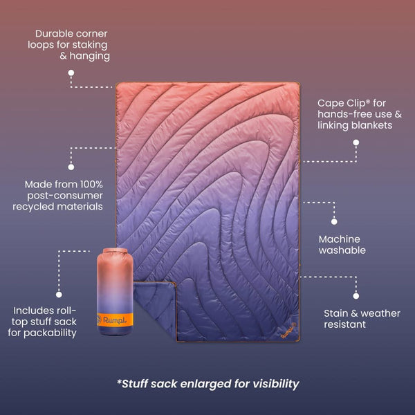 Rumpl Original Puffy Blanket - Dusk Fade Original Puffy Blanket - Dusk Fade | Rumpl Blankets For Everywhere Printed Original