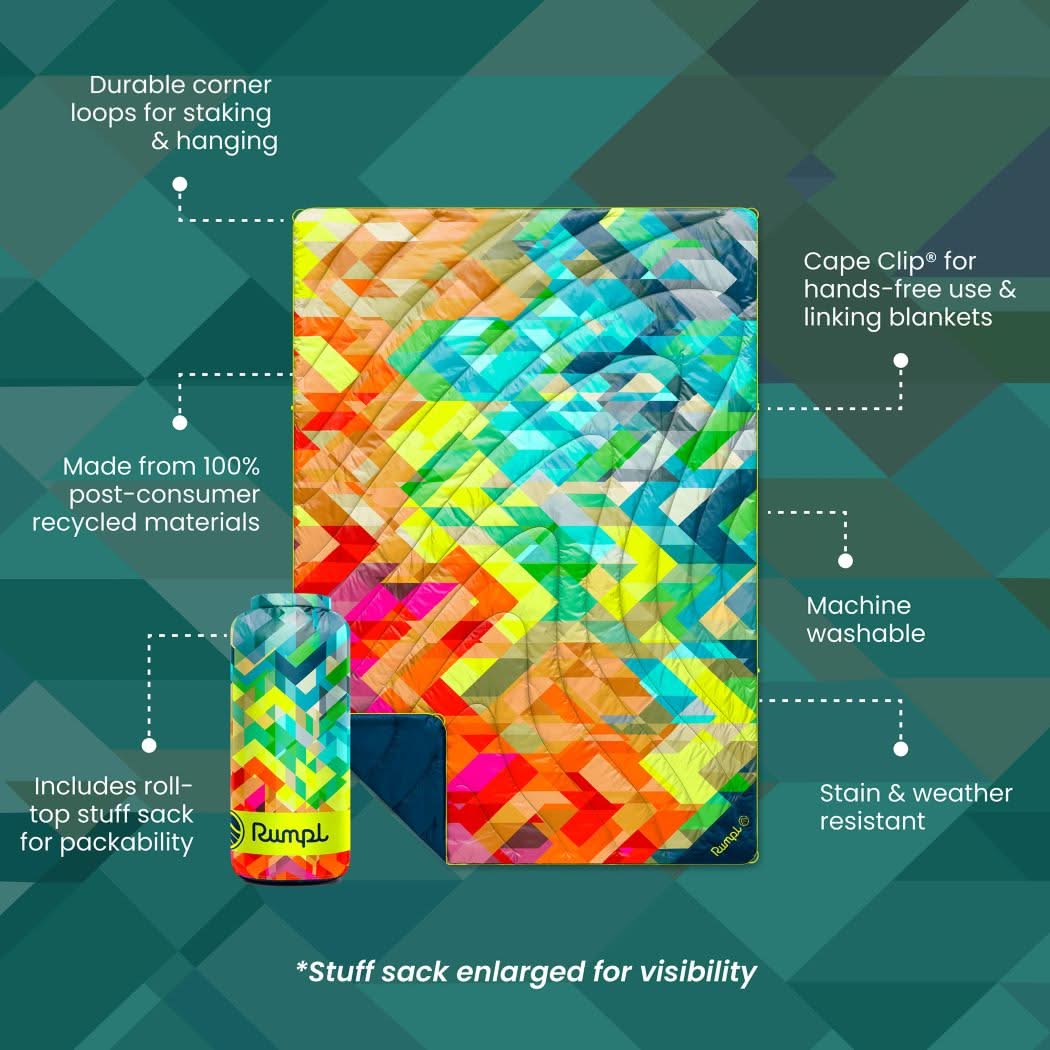 Rumpl Original Puffy Blanket - Geo Fresh Original Puffy Blanket - Geo Fresh | Rumpl Blankets For Everywhere Printed Original