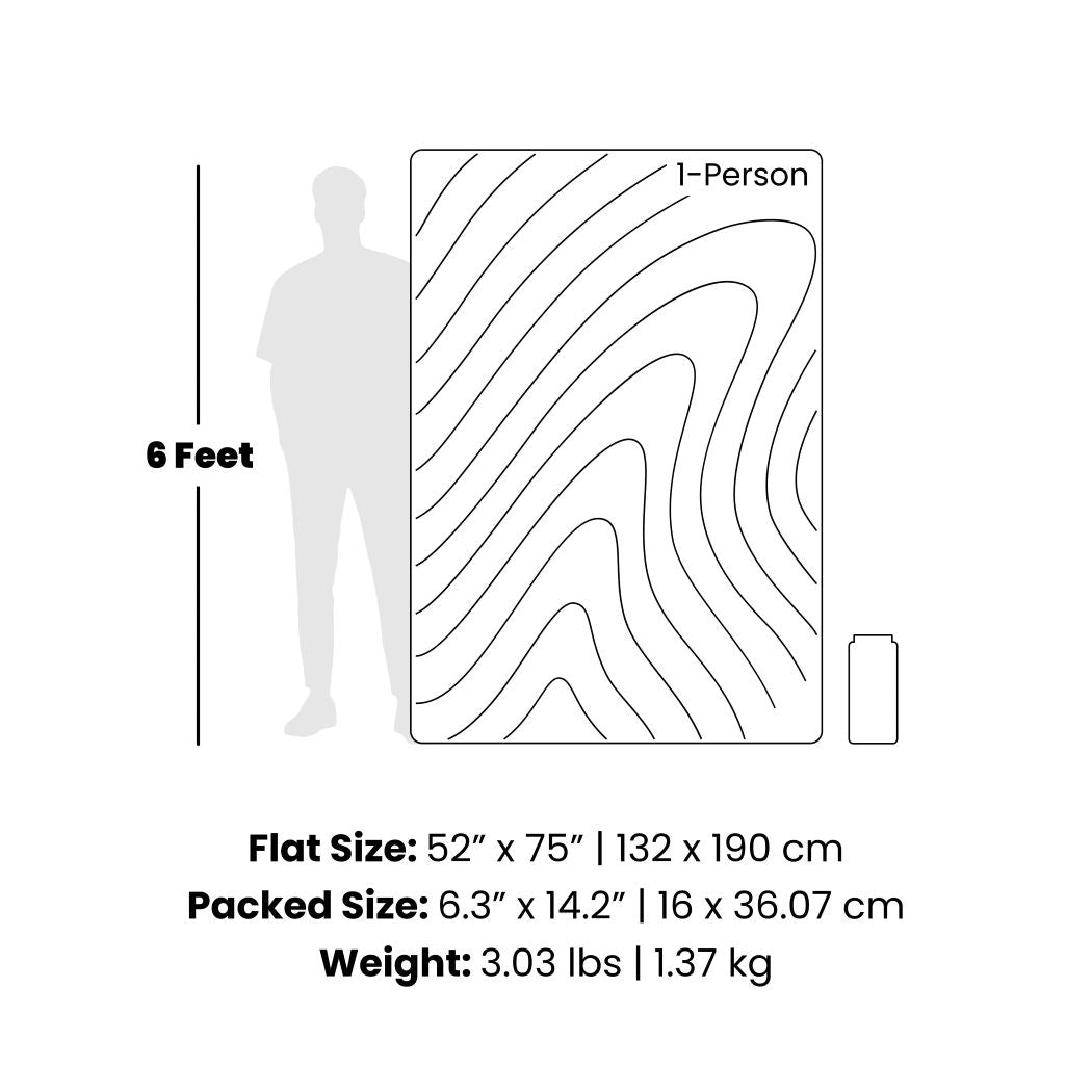 Campfire Puffy Blanket - Sage Navy