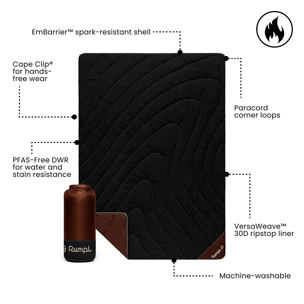 Campfire Puffy Blanket - Black Mocha