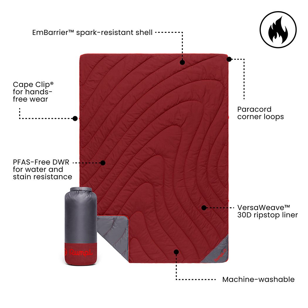 Campfire Puffy Blanket - Cherry Charcoal