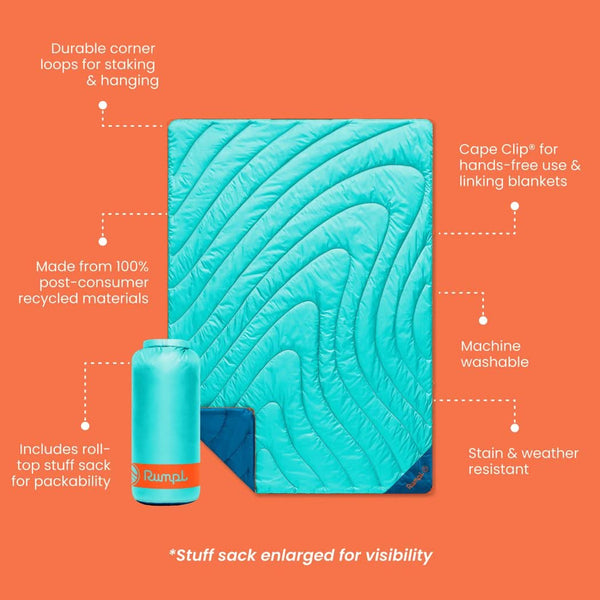 Rumpl Original Puffy Blanket - Seafoam Original Puffy Blanket - Seafoam | Rumpl Blankets For Everywhere Solid Original